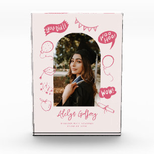 Modernes Foto Doodle Abschluss Pink Keepake