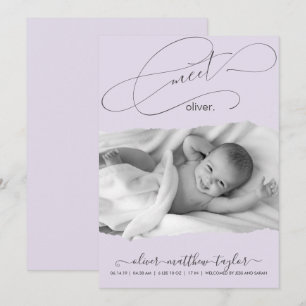 Modernes Foto-Drehpapier Frame Birth Ankündigung