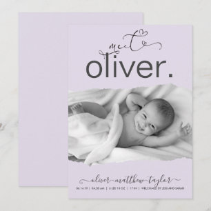 Modernes Foto-Drehpapier Frame Birth Ankündigung