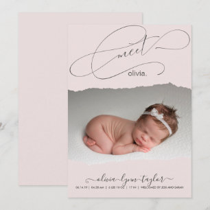 Modernes Foto-Drehpapier Frame Birth Ankündigung