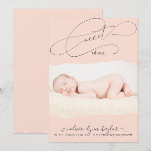 Modernes Foto-Drehpapier Frame Birth Ankündigung