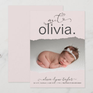 Modernes Foto-Drehpapier Frame Birth Ankündigung