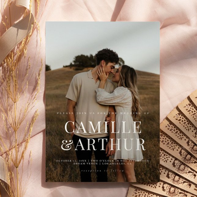 Modernes Foto Elegant Stilvolle Hochzeit Einladung (Von Creator hochgeladen)