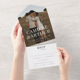 Modernes Foto Elegant Stilvolle UAWG Wedding All In One Einladung