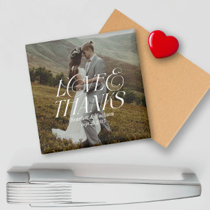 Modernes Foto Elegante Liebe und Dank Hochzeit Magnet