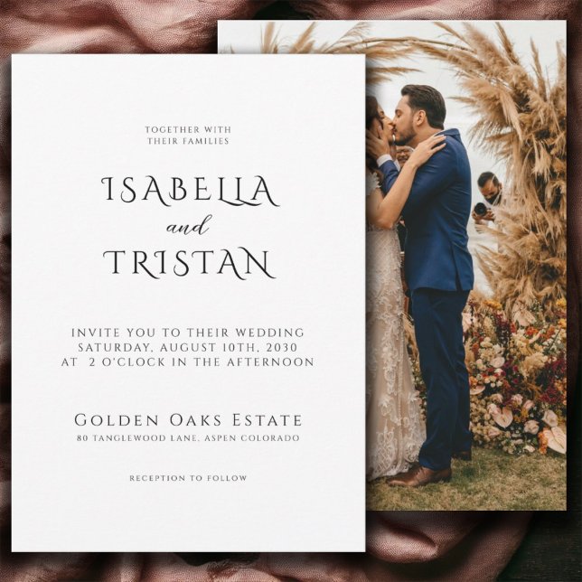 Modernes Foto Elegante Typografie Hochzeit Einladung (Von Creator hochgeladen)