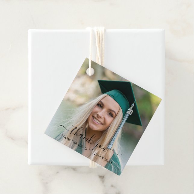 Modernes Foto Eleganter Abschluss Geschenkanhänger (Beispiel)