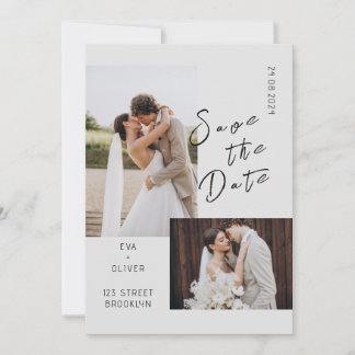 Modernes Foto Emotionale stilvolle Hochzeitseinlad Einladung