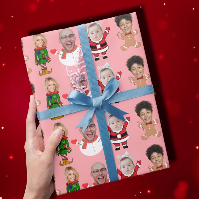 Modernes Foto Familie Foto Weihnachten Geschenkpapier (Von Creator hochgeladen)
