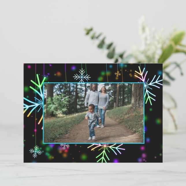 Modernes Foto Feiertagskarte (Stehend Vorderseite)