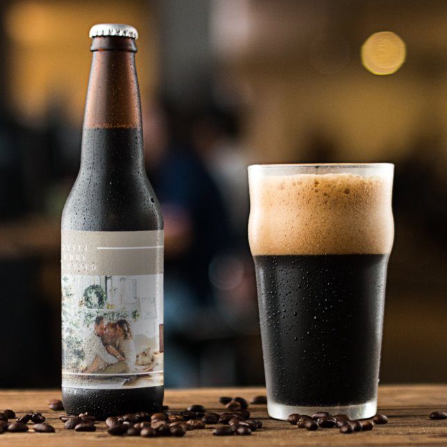 Modernes Foto | Freude gesegnet Bierflaschenetikett (Von Creator hochgeladen)