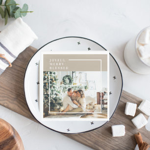 Modernes Foto   Freude gesegnet Serviette