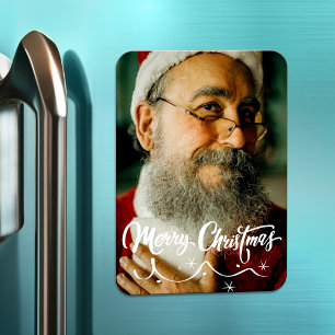 Modernes Foto Frohe Weihnachtsfeiertage Magnet