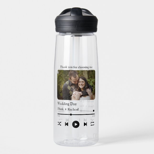 Modernes Foto für benutzerdefinierte Musiklieder Trinkflasche (Vorne)