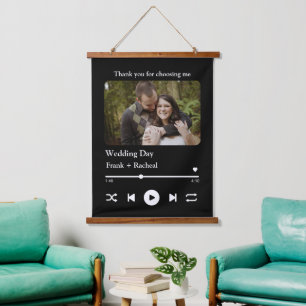 Modernes Foto für benutzerdefinierte Musiklieder Wandteppich Mit Holzrahmen