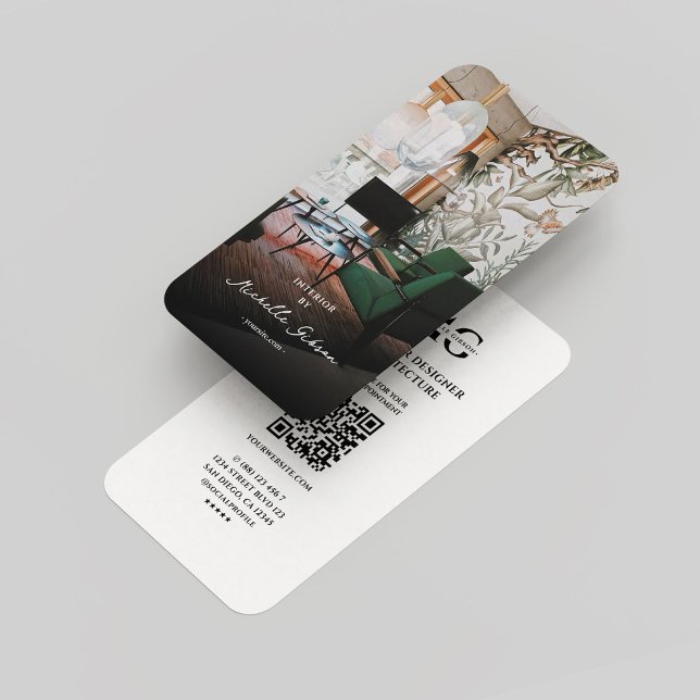 Modernes Foto für den Innenarchitekten Monogram Visitenkarte (Modern Monogram Interior Designer Photo Business Card
)