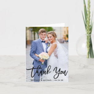 Modernes Foto für die Hochzeit von Pinselstrichen Karte