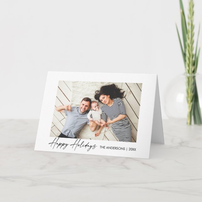 Modernes Foto für die Kalligraphie Feiertagskarte (Vorderseite)