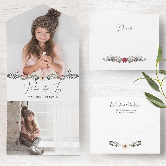 Modernes Foto für Frieden und Freude All In One Einladung (Von Creator hochgeladen)