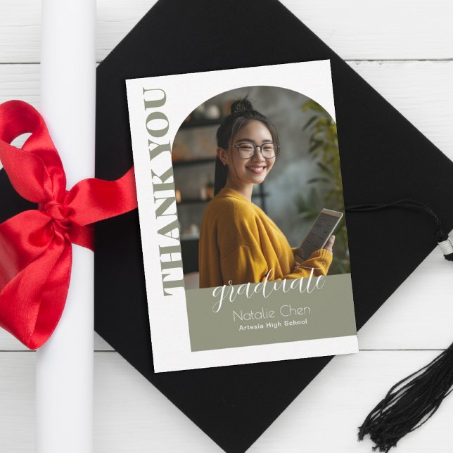 Modernes Foto für Grüne Bögen Dankeskarte (Von Creator hochgeladen)