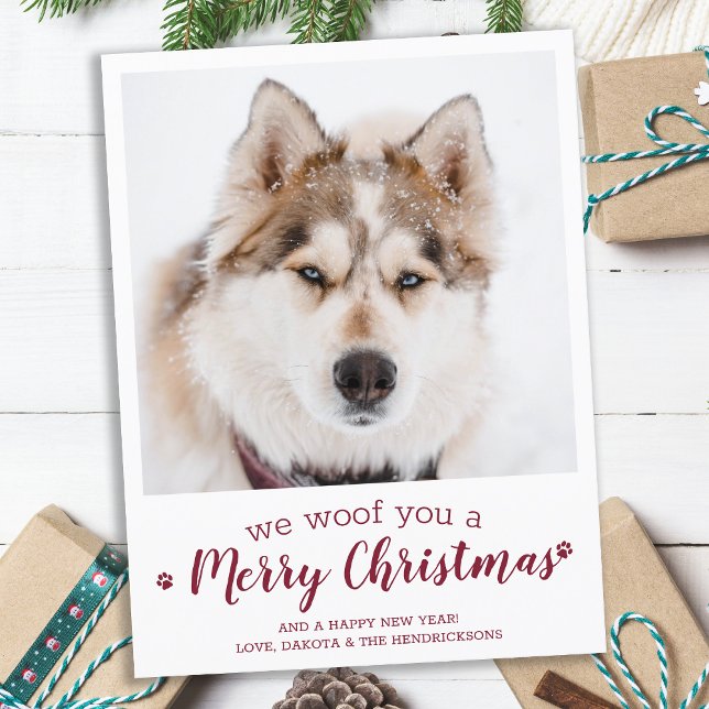 Modernes Foto für Haustiere Hund Lover Frohe Weihn Postkarte (Von Creator hochgeladen)