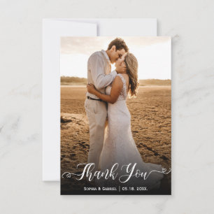 Modernes Foto für Hochzeiten Dankeskarte