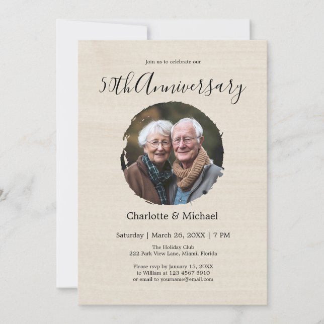 Modernes Foto für Hochzeiten zum Jubiläum Einladung (Vorderseite)