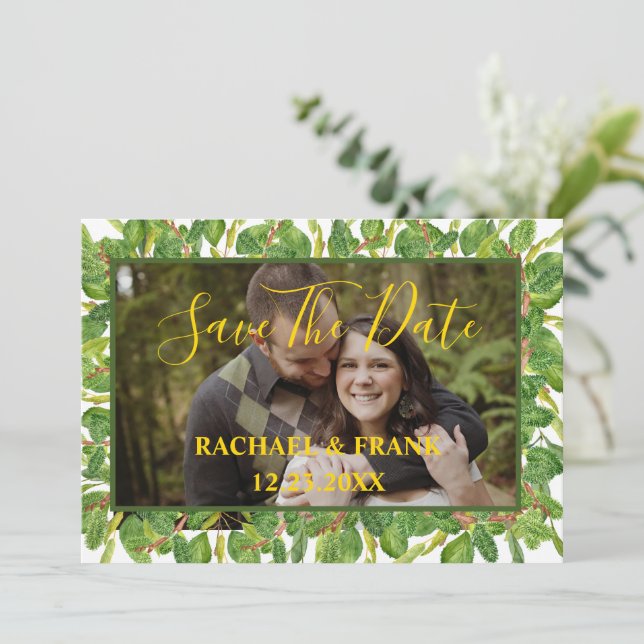 Modernes Foto für Hochzeitsfeiern Save The Date (Stehend Vorderseite)
