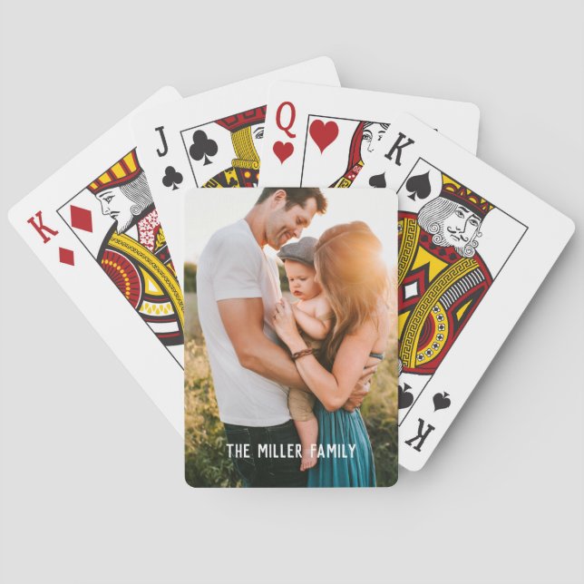 Modernes Foto für Individualfamilien Spielkarten (Rückseite)