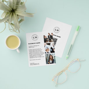 Modernes Foto für kundenspezifische Logos QR Weiße Flyer