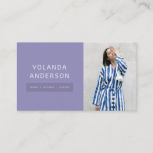Modernes Foto für lila Stylist Visitenkarte