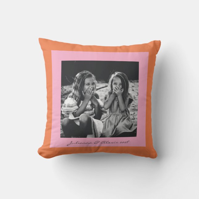Modernes Foto für Rosa und Orange Kissen (Vorderseite)
