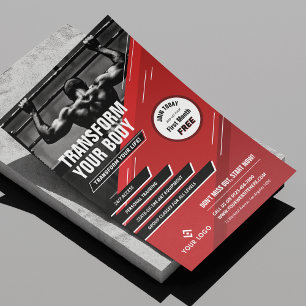 Modernes Foto für Rot und Schwarz-Logo-Marketing Flyer