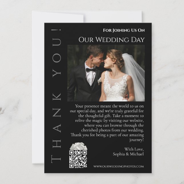Modernes Foto für Schwarz und Weiß-Hochzeit - Viel Einladung (Vorderseite)