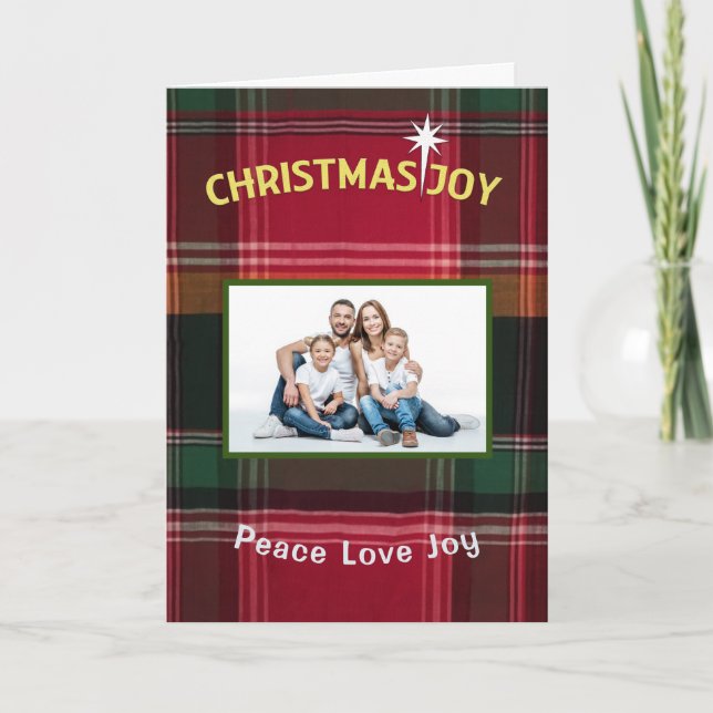 Modernes Foto für Weihnachtsfreude Liebe Familie Karte (Vorderseite)