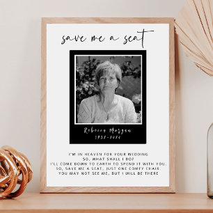 Modernes Foto-Gedenkmal Rette ein Seat-Hochzeitssy Poster