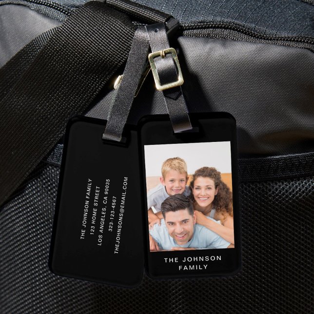 Modernes Foto Gepäckanhänger (Modern Family Photo Luggage Tag)
