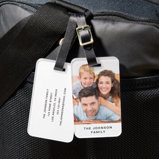 Modernes Foto Gepäckanhänger (Modern Family Photo Luggage Tag)