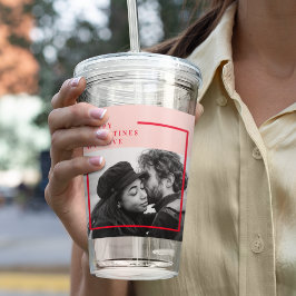 Modernes Foto | Geschenk von Rot und Rosa Acryltrinkbecher