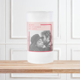 Modernes Foto | Geschenk von Rot und Rosa Mattglas Bierglas