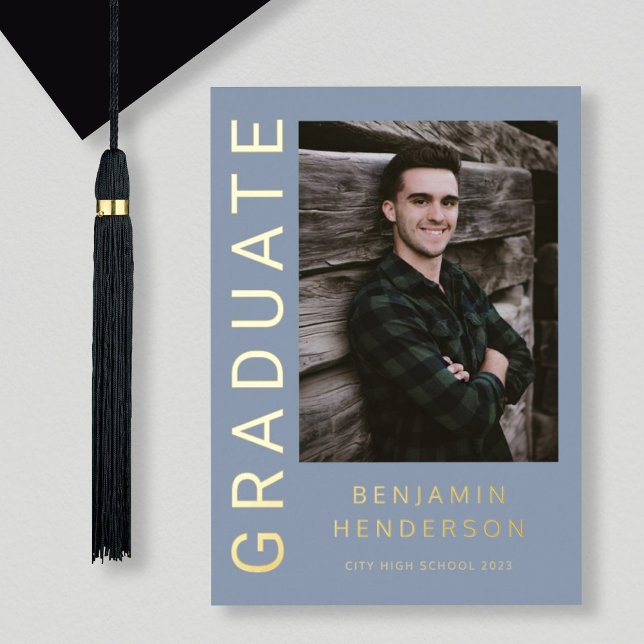 Modernes Foto Gold Foil Abschluss Ankündigung (Von Creator hochgeladen)