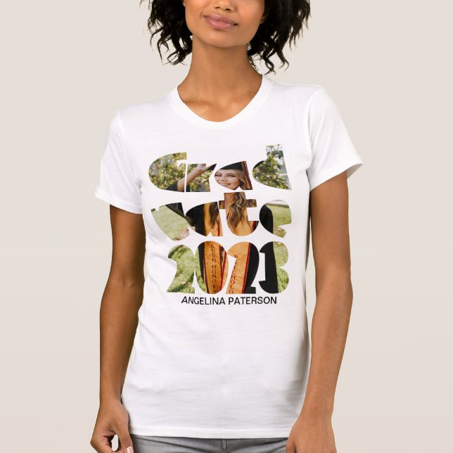 Modernes Foto Graduate 2023 T-Shirt (Vorderseite)