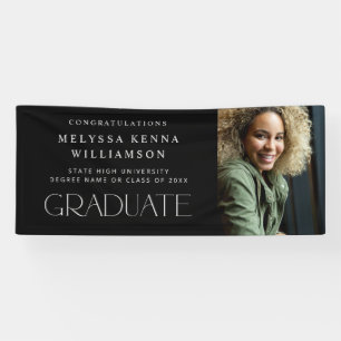 Modernes Foto Graduate Banner - Schwarz