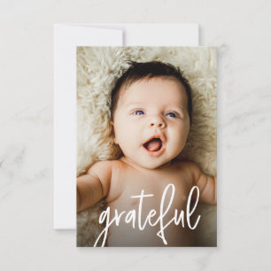 Modernes Foto Grateful Baby Dusche Dankeskarte