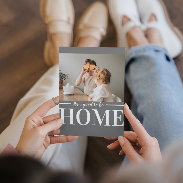 Modernes Foto grau Es ist gut, Zuhause-Quote Gesch Magnetkarte (Von Creator hochgeladen)