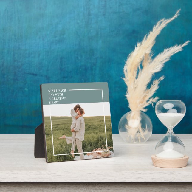 Modernes Foto Grüne Familie Liebliches Geschenk Fotoplatte (InSitu)