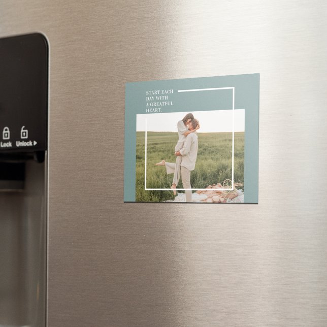 Modernes Foto Grüne Familie Liebliches Geschenk Magnet (Von Creator hochgeladen)