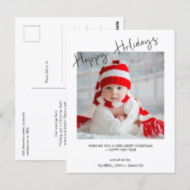 Modernes Foto Happy Holidays Weihnachten Postkarte