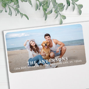 Modernes Foto Haustier Hund Personalisierte Rückse Adressaufkleber