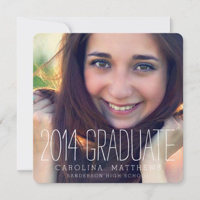 Modernes Foto-Highschool Abschluss-Party Einladung (Vorderseite)
